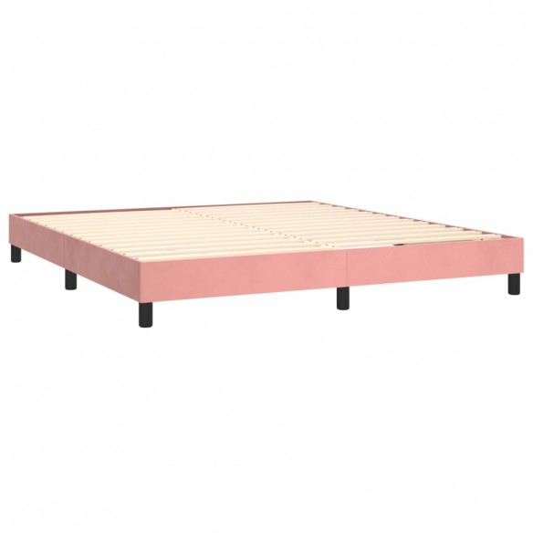 Cadre de lit avec matelas Rose 160x200 cm Velours