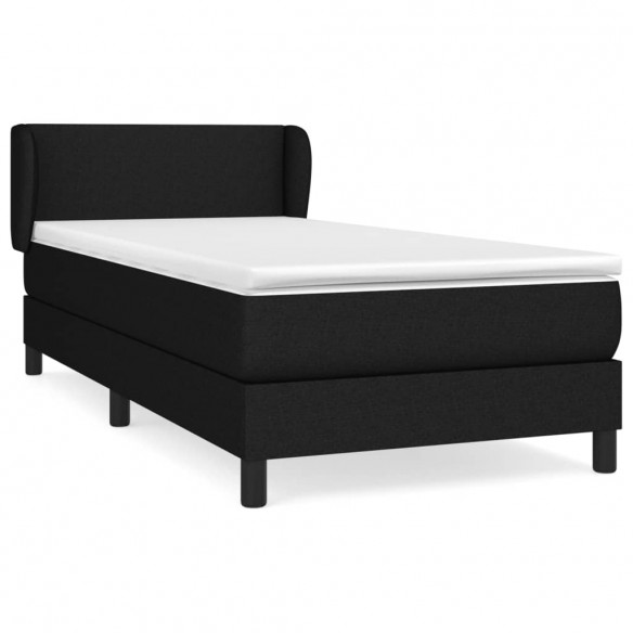 Cadre de lit et matelas Noir 80x200 cm Tissu