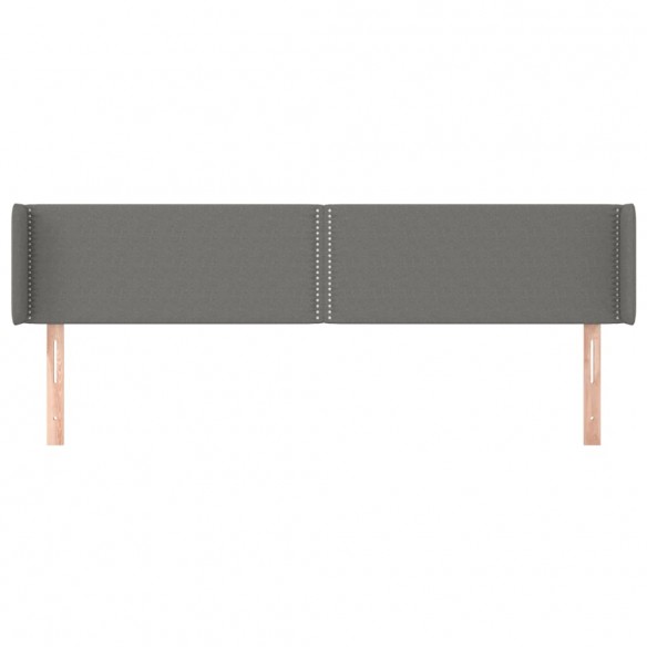 Tête de lit avec oreilles Gris foncé 183x16x78/88 cm Tissu