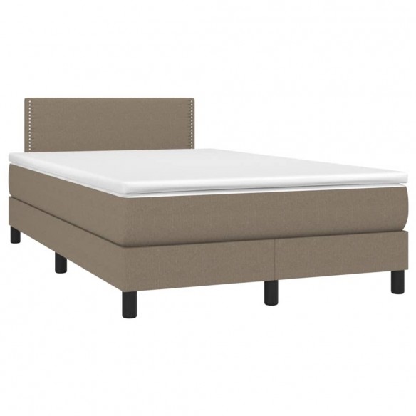 Cadre de lit avec matelas LED Taupe 120x200 cm Tissu