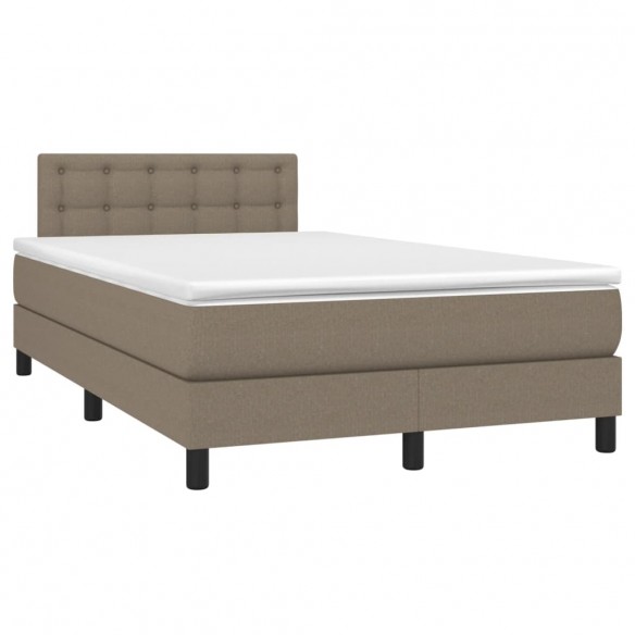 Cadre de lit avec matelas LED Taupe 120x200 cm Tissu