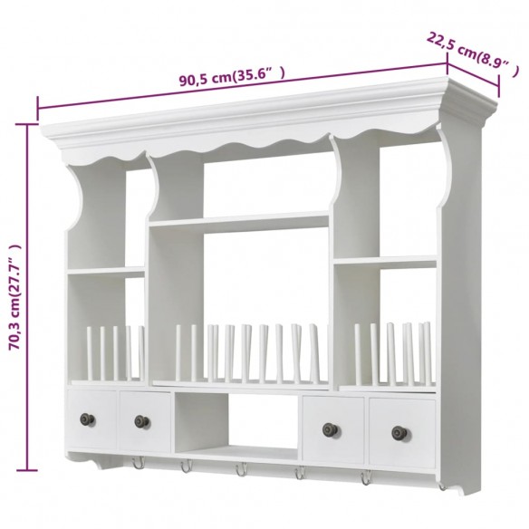 Armoire murale de cuisine en bois Blanc