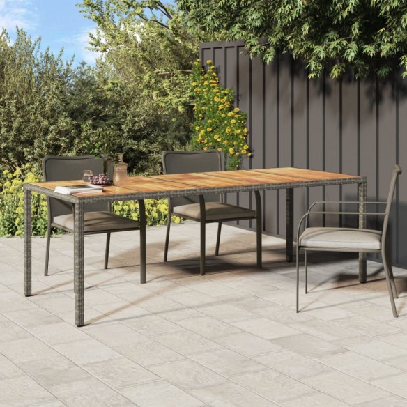 Table de jardin Gris 250x100x75 cm Résine tressée