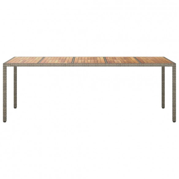 Table de jardin Gris 250x100x75 cm Résine tressée