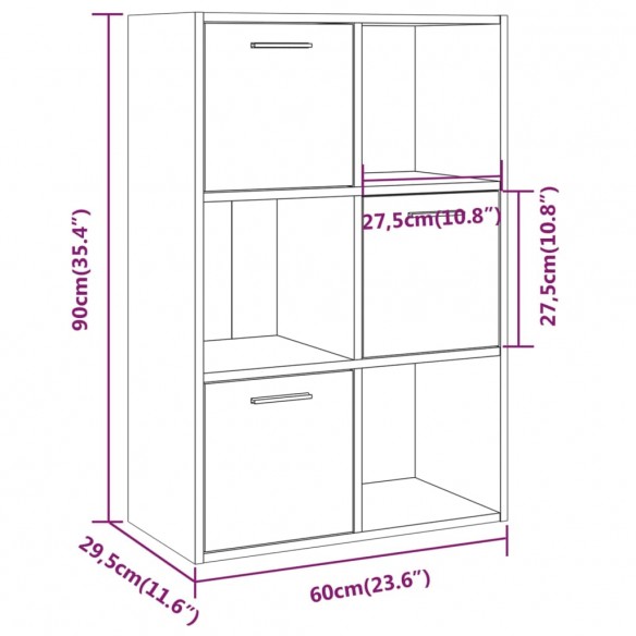 Armoire de rangement Chêne fumé 60x29,5x90 cm