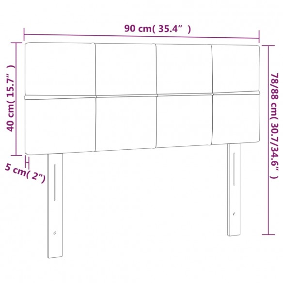 Tête de lit Taupe 90x5x78/88 cm Tissu