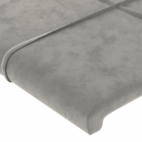 Tête de lit avec oreilles Gris clair 103x23x78/88 cm Velours