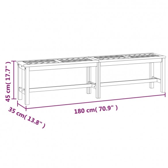 Banc de jardin 180 cm bois massif d'acacia