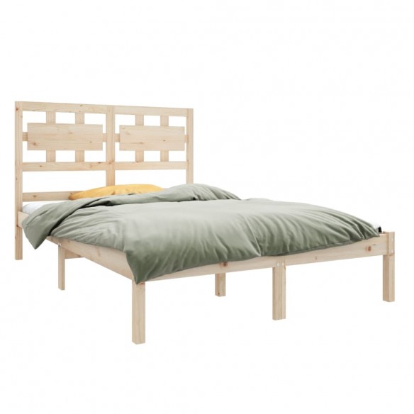 Cadre de lit Bois massif 140x190 cm