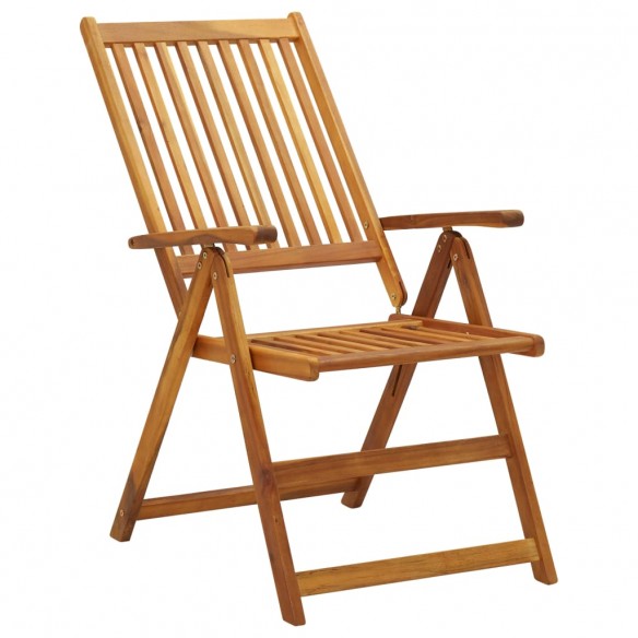 Chaises inclinables de jardin 3 pcs Bois solide d'acacia