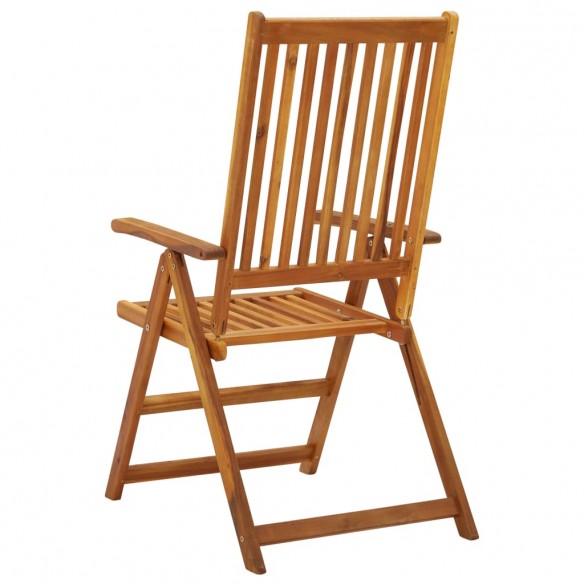 Chaises inclinables de jardin 3 pcs Bois solide d'acacia