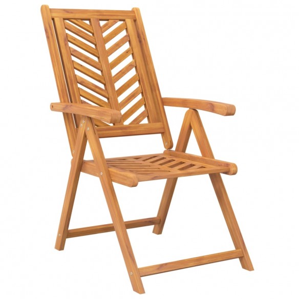 Chaises de jardin inclinables 3 pcs bois massif d'acacia