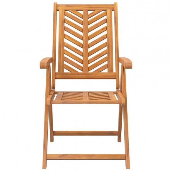 Chaises de jardin inclinables 3 pcs bois massif d'acacia