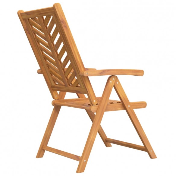 Chaises de jardin inclinables 3 pcs bois massif d'acacia