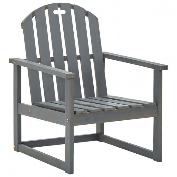 Chaises de jardin 2 pcs Gris Bois d'acacia solide