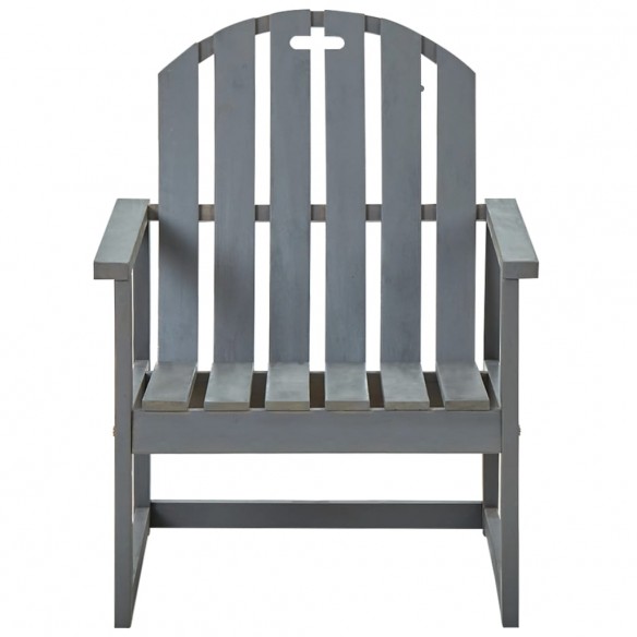 Chaises de jardin 2 pcs Gris Bois d'acacia solide