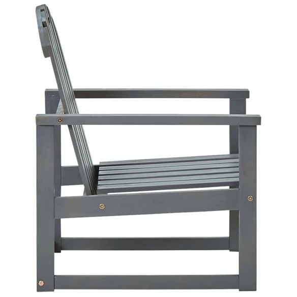 Chaises de jardin 2 pcs Gris Bois d'acacia solide