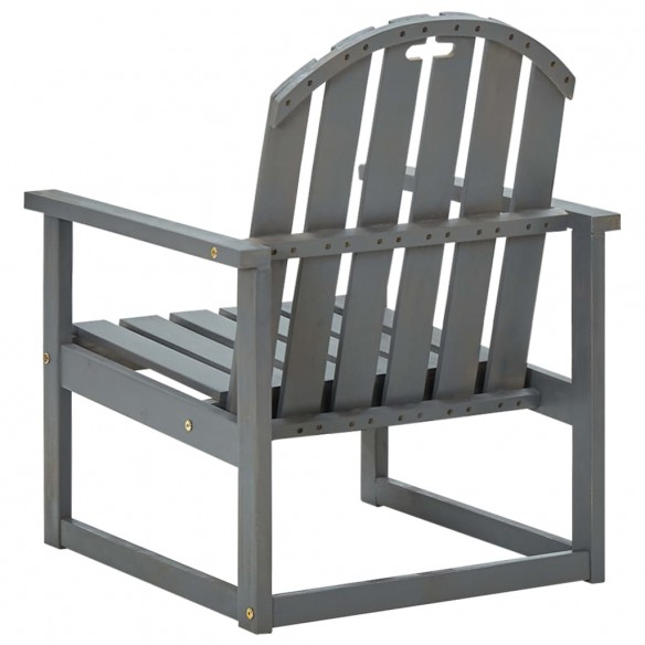 Chaises de jardin 2 pcs Gris Bois d'acacia solide