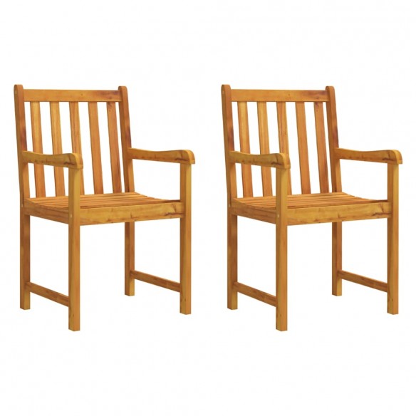 Chaises de jardin 2 pcs Bois d'acacia solide