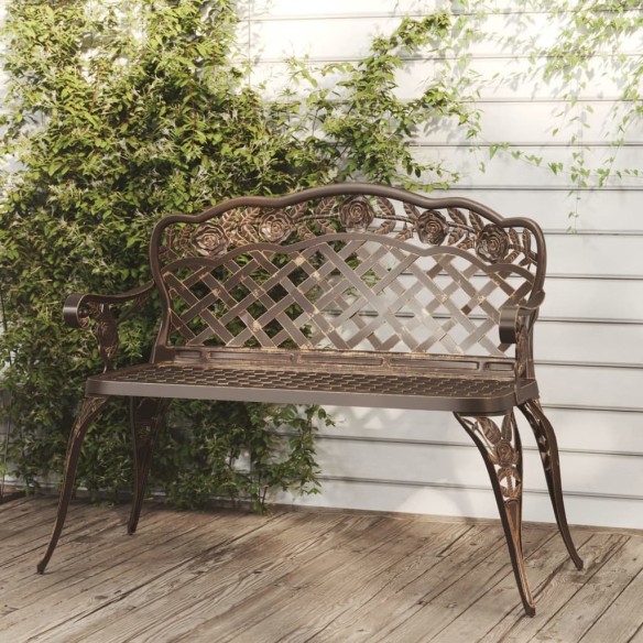 Banc de jardin 108 cm Aluminium coulé Bronze