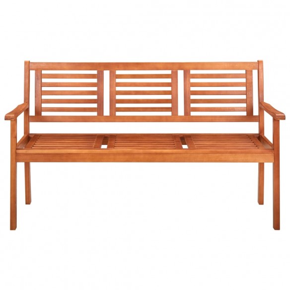 Banc de jardin 3 places 150 cm Bois d'eucalyptus solide