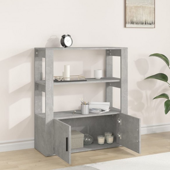 Buffet Gris béton 80x30x90 cm Bois d'ingénierie