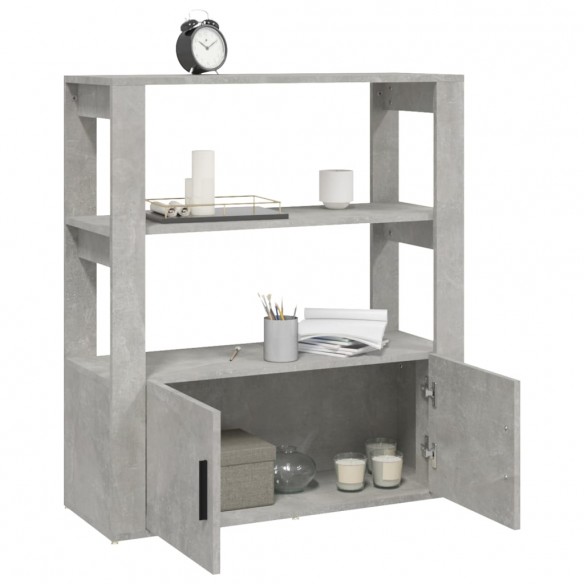 Buffet Gris béton 80x30x90 cm Bois d'ingénierie