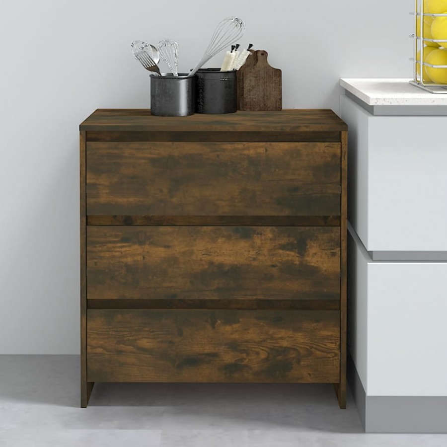 Buffet Chêne fumé 70x41x75 cm Bois d'ingénierie