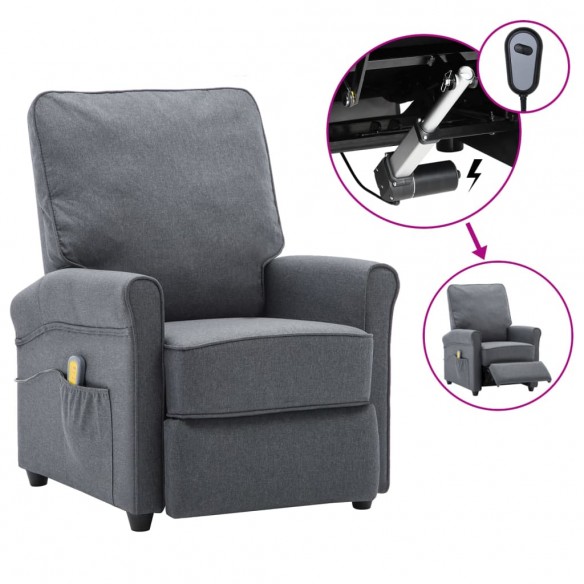 Fauteuil électrique de massage Gris foncé Tissu