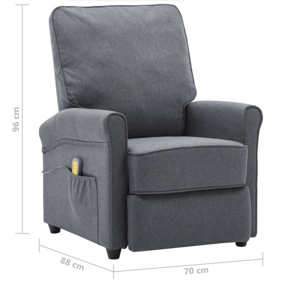 Fauteuil électrique de massage Gris foncé Tissu