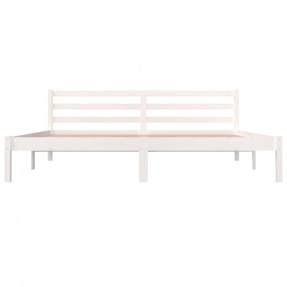 Cadre de lit Bois de pin massif 180x200 cm Blanc Super King