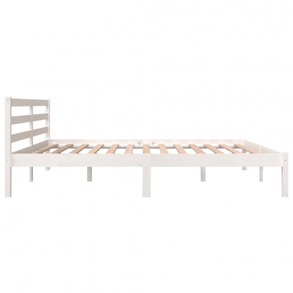 Cadre de lit Bois de pin massif 180x200 cm Blanc Super King