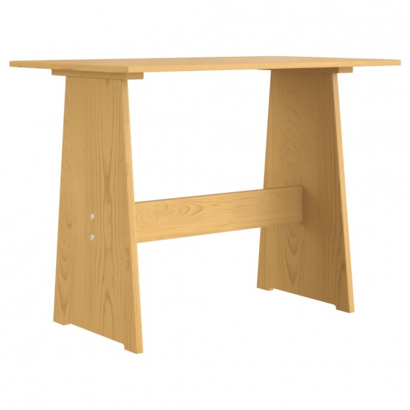 Table à manger avec banc Marron miel Bois de pin solide