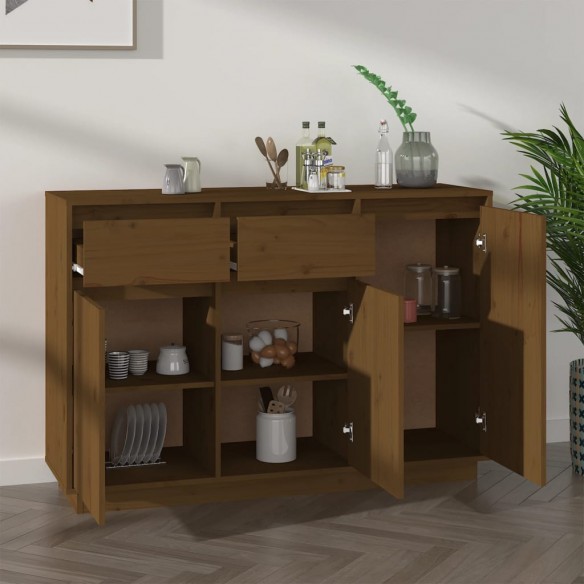 Buffet Marron miel 110x34x75 cm Bois massif de pin