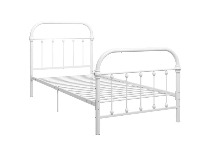Lit Blanc Métal 90 x 200 cm