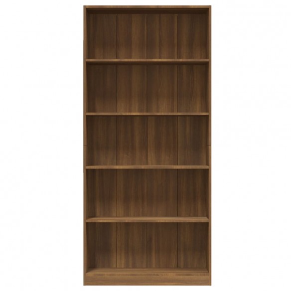 Bibliothèque 5 niveaux Chêne marron 80x24x175cm Bois ingénierie