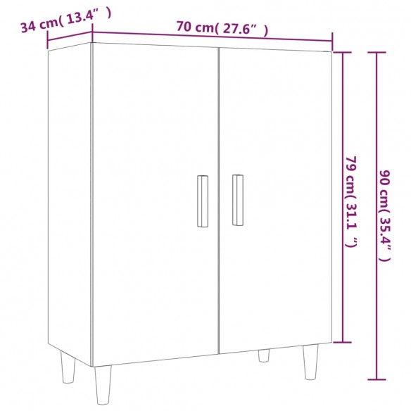 Buffet Chêne fumé 70x34x90 cm Bois d'ingénierie