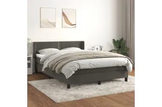 cadre de lit et matelas Gris foncé 140x200cm Velours