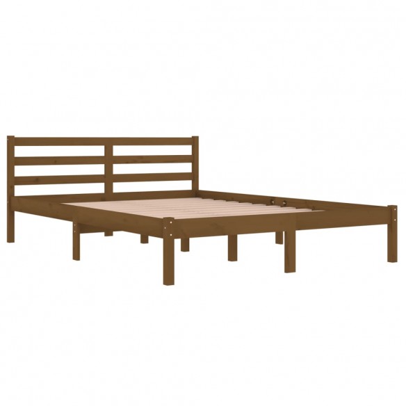 Cadre de lit Bois de pin massif 140x200 cm Marron miel