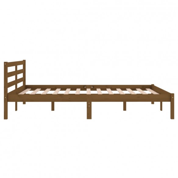 Cadre de lit Bois de pin massif 140x200 cm Marron miel