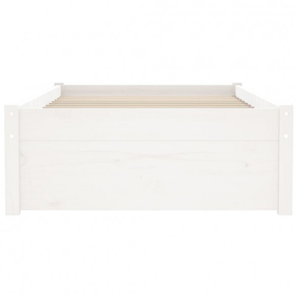 Cadre de lit Blanc Bois massif 75x190 cm Petit simple