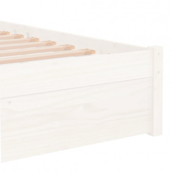 Cadre de lit Blanc Bois massif 75x190 cm Petit simple