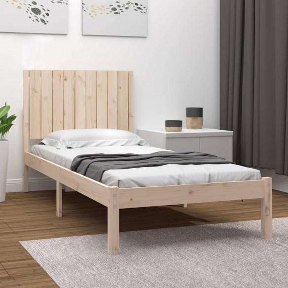 Cadre de lit bois de pin massif 90x190 cm simple