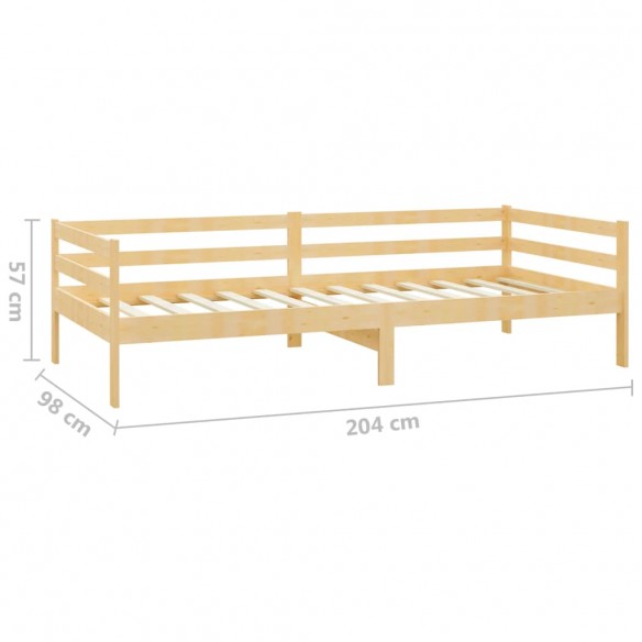 Lit de repos avec matelas 90x200 cm Bois de pin massif