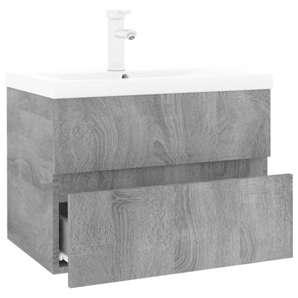 Meuble lavabo avec bassin intégré Sonoma gris Bois d'ingénierie