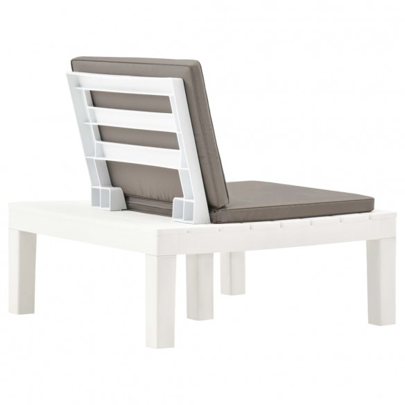 Chaises de salon de jardin et coussins 4 pcs Plastique Blanc