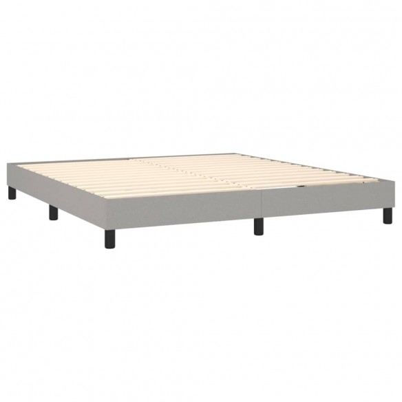 Cadre de lit avec matelas Gris clair 180x200cm Tissu