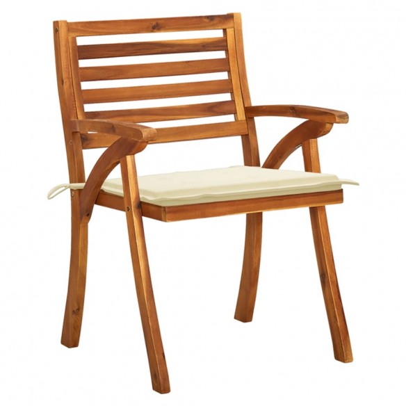 Chaises de jardin avec coussins 8 pcs Bois d'acacia solide