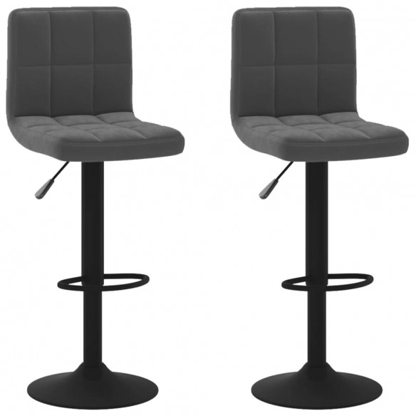 Tabourets de bar lot de 2 noir velours