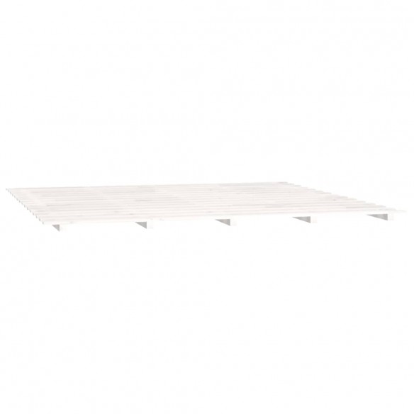 Cadre de lit blanc 200x200 cm bois de pin massif